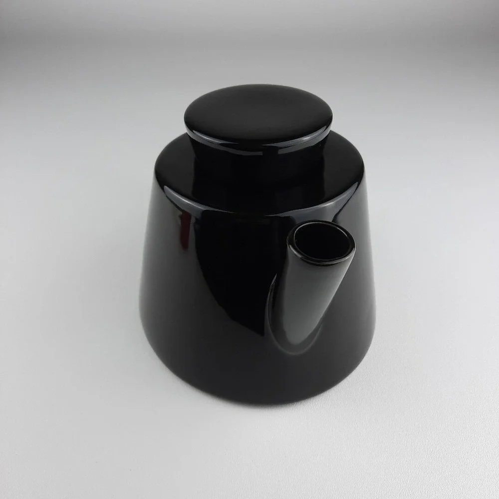 IKEA of Sweden Black Varme Teapot w/ Lid #12289 Modernist Design Black RARE EUC